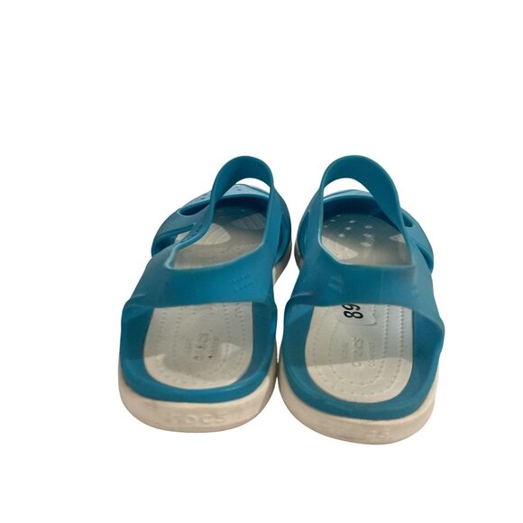 Crocs Womens Size 6 Slip-On Blue Perforated flat comfort Sandals shoes - Picture 4 of 8